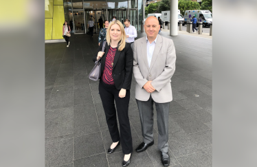 Julia Lopez MP with Keith Prince AM in 2019 on a previous visit to TFL HQ to lobby for Gallows Corner upgrades.