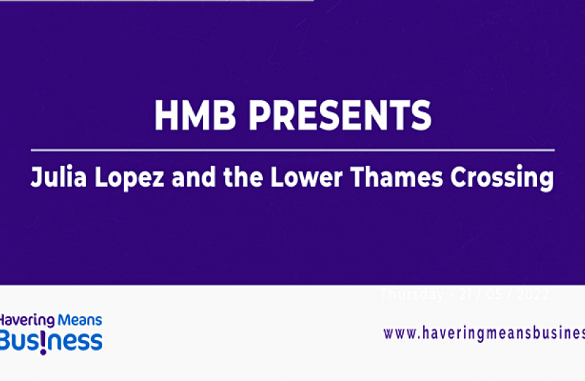 Havering Means Business and Julia Lopez MP event flyer