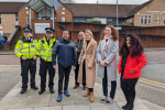 Julia Lopez MP in Farnham Road with Police, Simon Ford and local activists