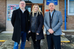 Julia stood outside Hornchurch police station with Keith Prince AM and Dominic Swan.